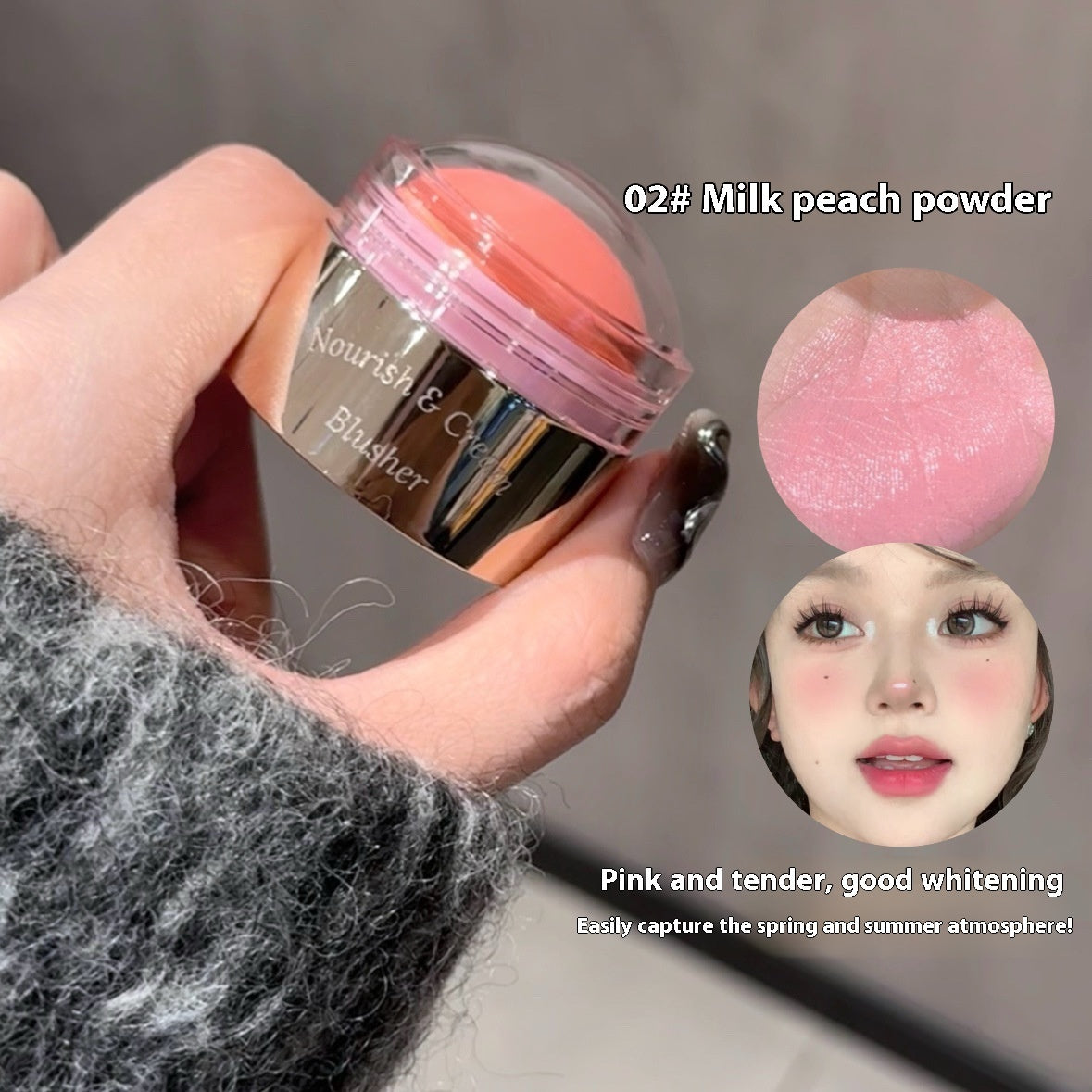 Popular Blush Mud Cream Expansion Color Monochrome Blush Chin Contractive Color Milk Powder Natural Matte Female